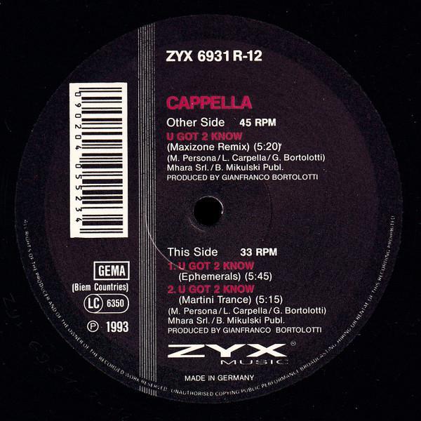 Cappella - U Got 2 Know (Remixes)